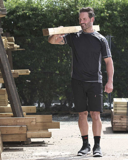 Black Coloured TuffStuff Hyperflex Shorts On A Street Background