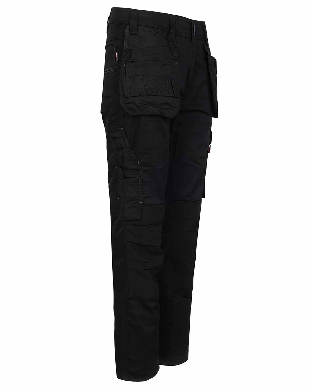 Black coloured TuffStuff ProFlex Work Trousers on White background 