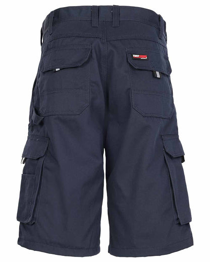 Navy Blue Coloured TuffStuff Pro Work Shorts On A White Background 