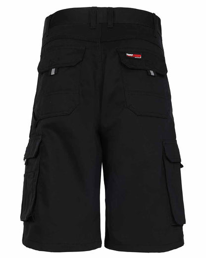 Black Coloured TuffStuff Pro Work Shorts On A White Background 