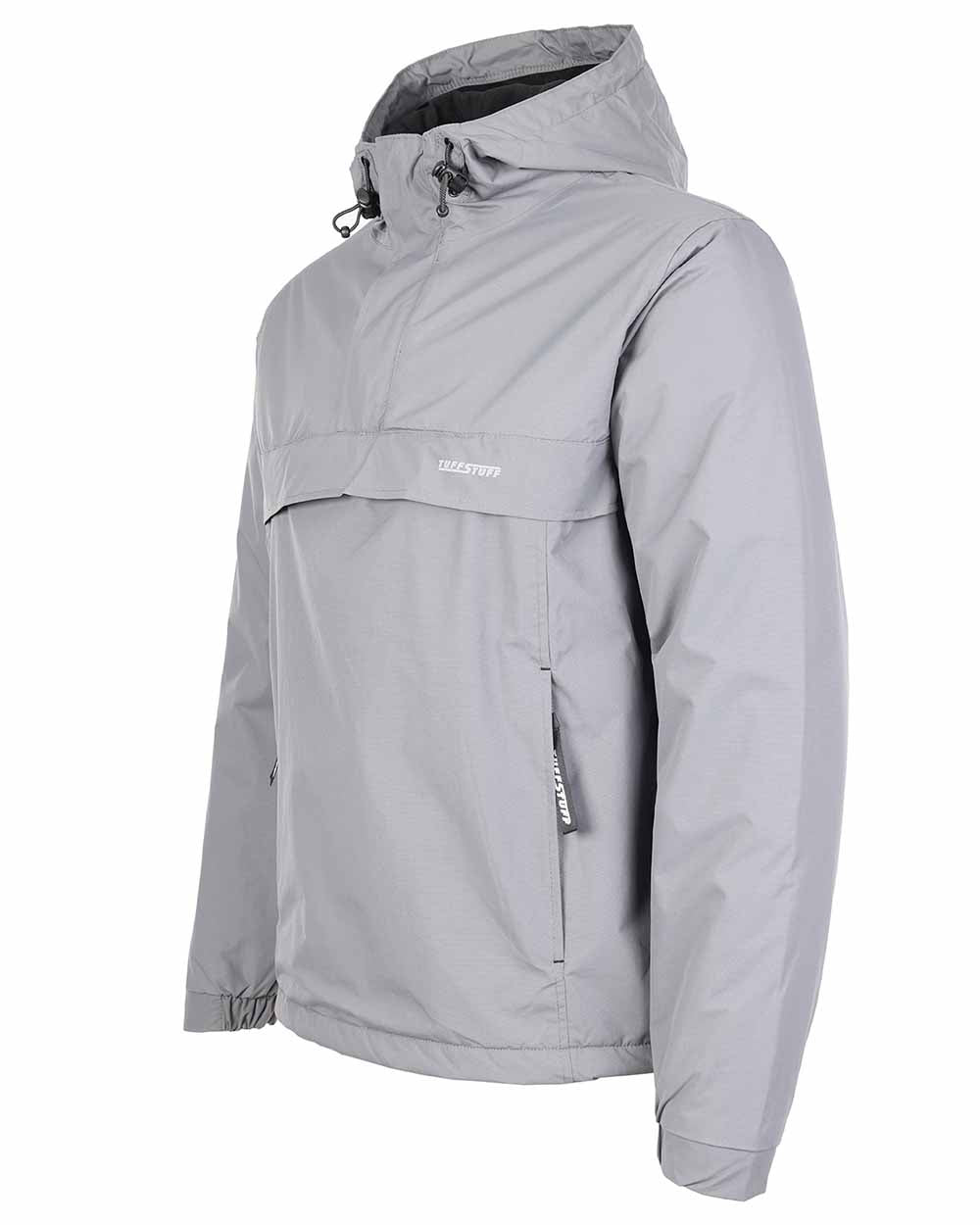 Grey Coloured TuffStuff Sutherland Waterproof Windbreaker Smock On A White Background 