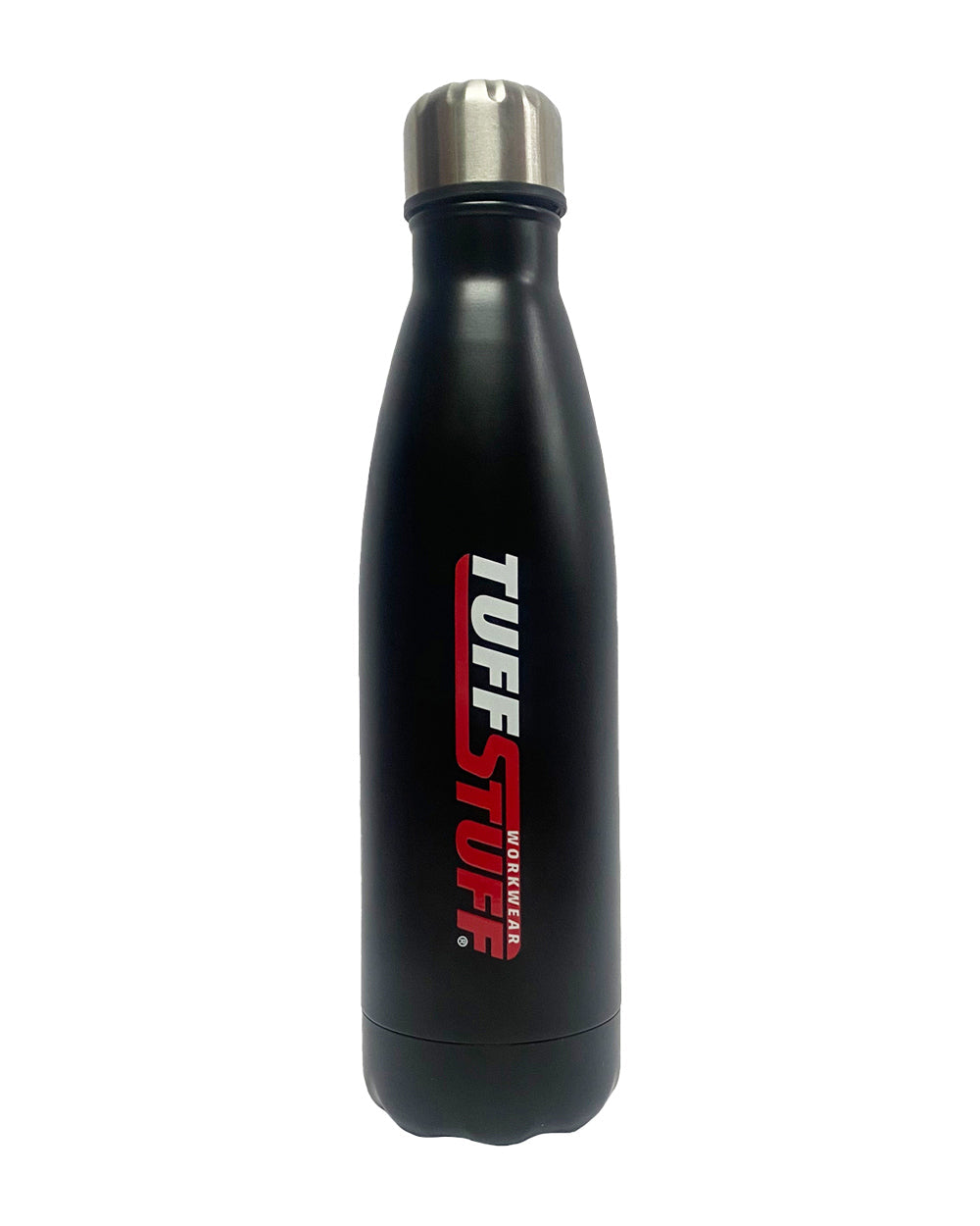 Black TuffStuff Insulated Thermal Bottle on White background