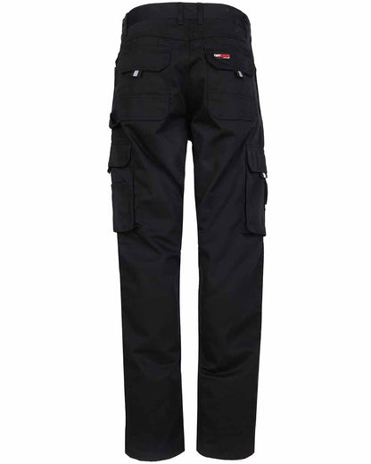 Black Coloured TuffStuff Pro Work Trousers On A White Background 