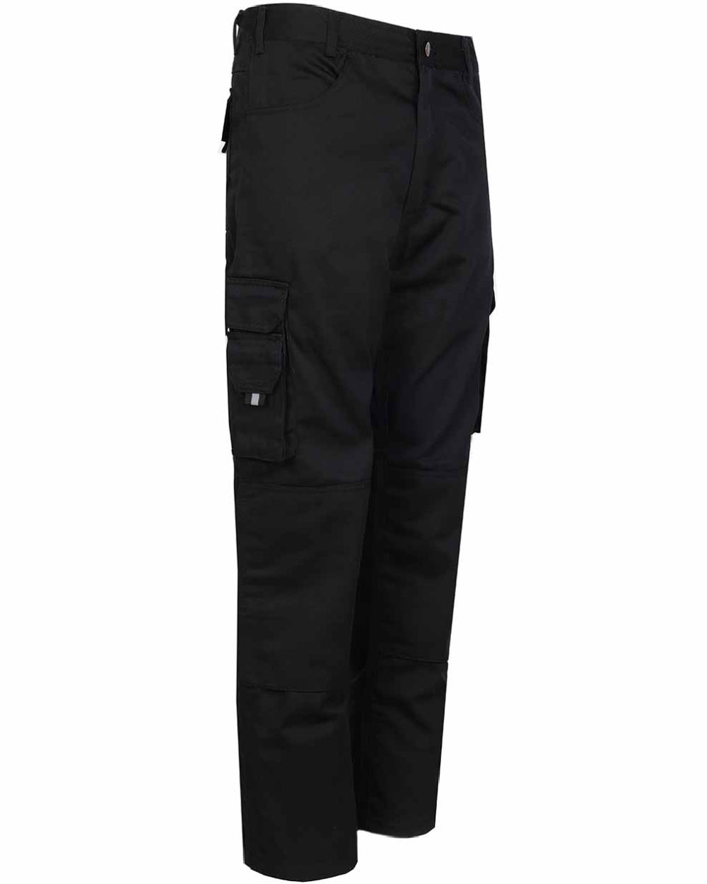 Black Coloured TuffStuff Pro Work Trousers On A White Background 