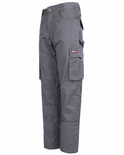 Grey Coloured TuffStuff Pro Work Trousers On A White Background 