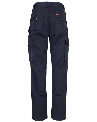 Navy Coloured TuffStuff Pro Work Trousers On A White Background 