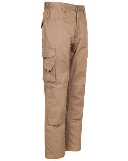 Stone Coloured TuffStuff Pro Work Trousers On A White Background 