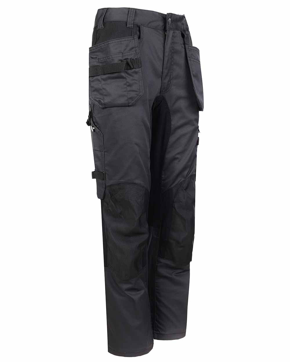 Grey Coloured TuffStuff X Motion Work Trousers On A White Background