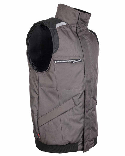 Grey Coloured TuffStuff Pro Work Bodywarmer  On A White Background 